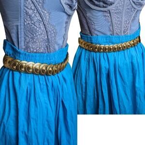 Vintage 94 GRD Coin Belt Metal Medallion Elastic Women's Size Small/Medium